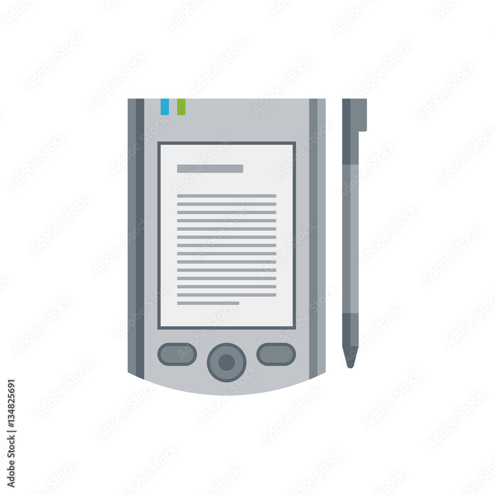 Electronic mobile book with paper books icon. Electronic mobile book with paper books icon.