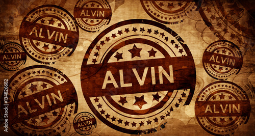 alvin, vintage stamp on paper background