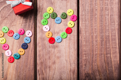 symbol of colorful heart buttons on Valentine's day