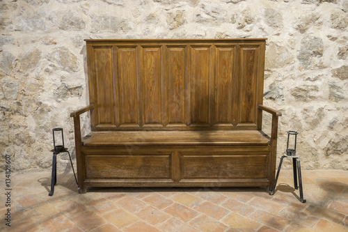 Wooden furniture, Interior of the medieval castle of the city of
