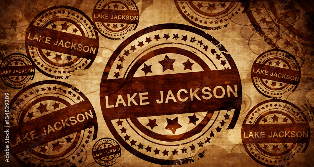 lake jackson, vintage stamp on paper background