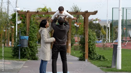 family having fun in the park
