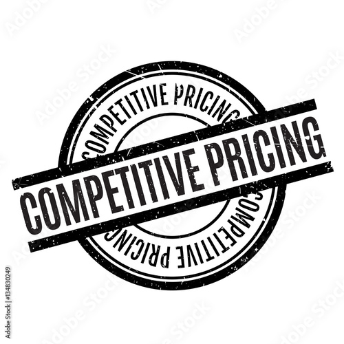 Competitive Pricing rubber stamp. Grunge design with dust scratches. Effects can be easily removed for a clean, crisp look. Color is easily changed.
