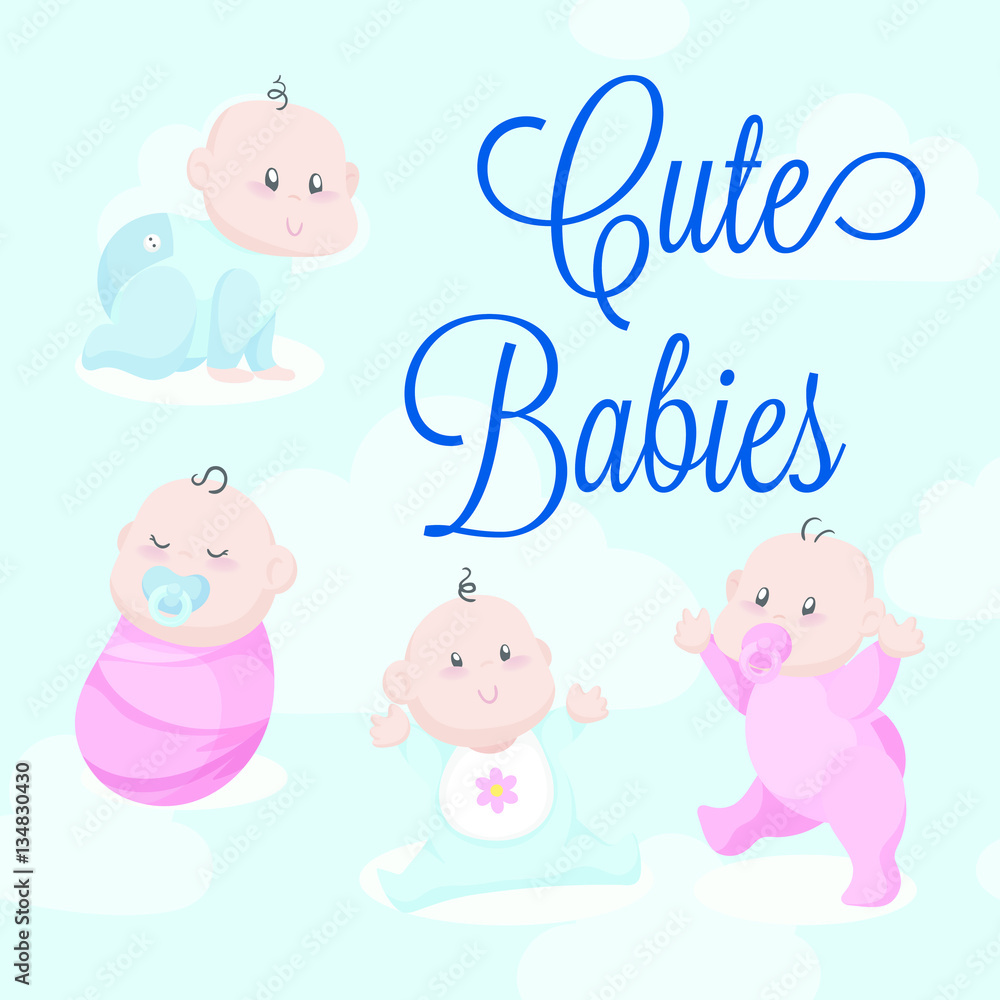 Fototapeta premium Cute baby Vector illustration 