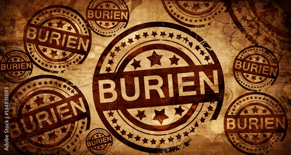 burien, vintage stamp on paper background