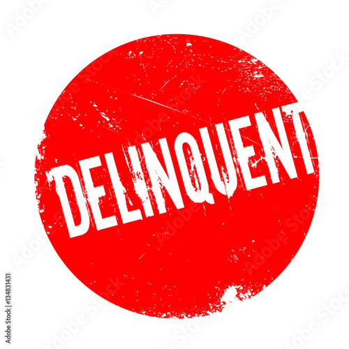 Delinquent rubber stamp. Grunge design with dust scratches. Effects can be easily removed for a clean, crisp look. Color is easily changed.
