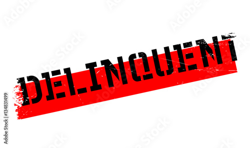Delinquent rubber stamp. Grunge design with dust scratches. Effects can be easily removed for a clean, crisp look. Color is easily changed.