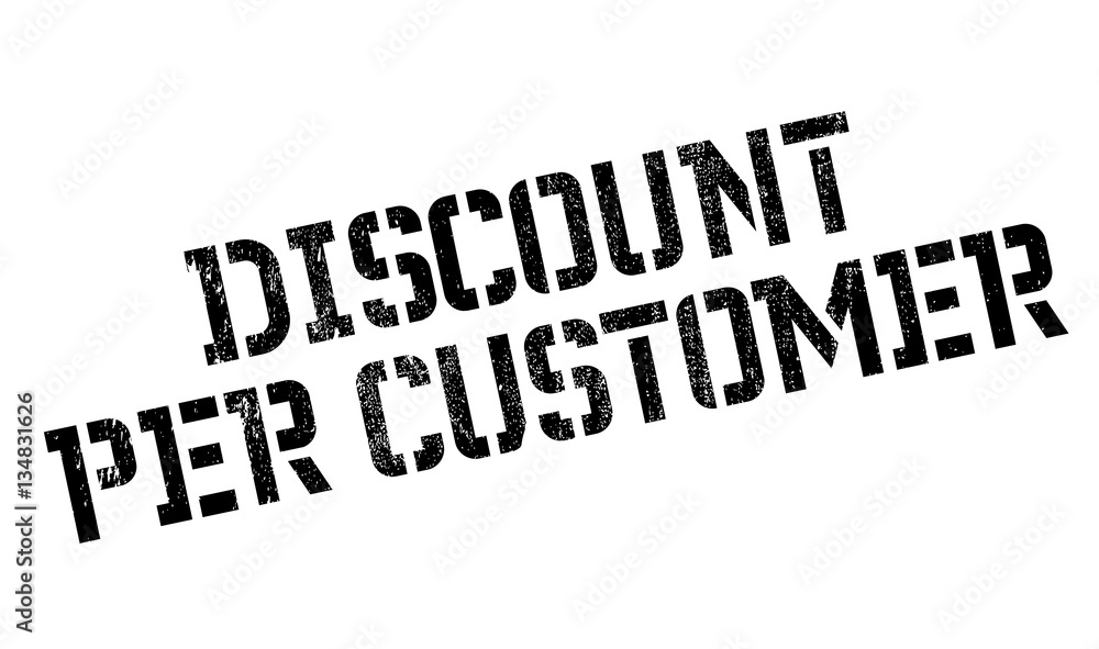 Discount Per Customer rubber stamp. Grunge design with dust scratches. Effects can be easily removed for a clean, crisp look. Color is easily changed. Discount Per Customer rubber stamp. Grunge design with dust scratches. Effects can be easily removed for a clean, crisp look. Color is easily changed.