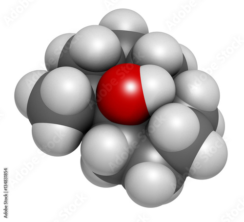 Geosmin earthy flavor molecule, 3D rendering.  photo