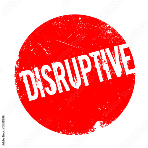Disruptive rubber stamp. Grunge design with dust scratches. Effects can be easily removed for a clean, crisp look. Color is easily changed.