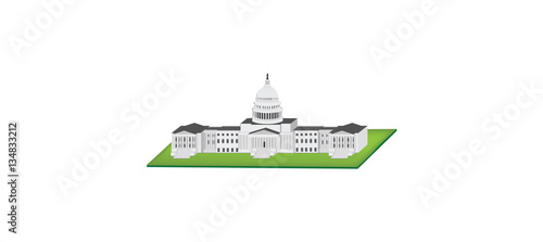 capitol 3d vector illustration