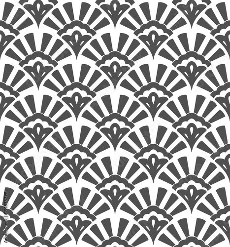 Geometric seamless pattern with stylized shells