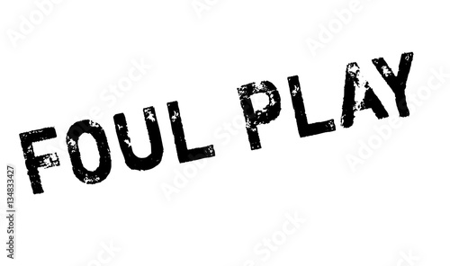 Foul Play rubber stamp. Grunge design with dust scratches. Effects can be easily removed for a clean, crisp look. Color is easily changed.