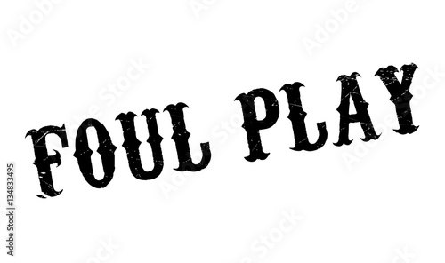 Foul Play rubber stamp. Grunge design with dust scratches. Effects can be easily removed for a clean, crisp look. Color is easily changed.