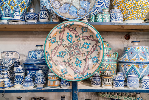 Handcrafts shot at the market in Morocco
