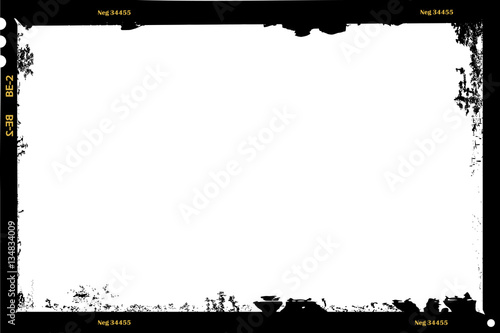 grungy large format film sheet negative, 6 x 9 cm, photo frame,free space