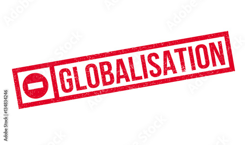 Globalisation rubber stamp. Grunge design with dust scratches. Effects can be easily removed for a clean, crisp look. Color is easily changed.