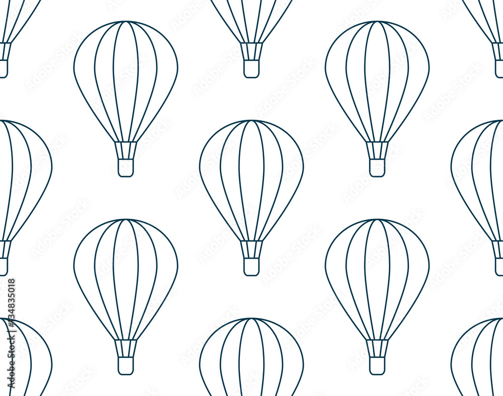 Obraz premium Seamless pattern made of flying cartoon air balloons