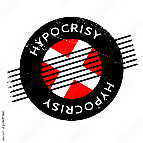 Hypocrisy rubber stamp. Grunge design with dust scratches. Effects can be easily removed for a clean, crisp look. Color is easily changed.