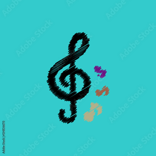 flat vector icon design collection music note