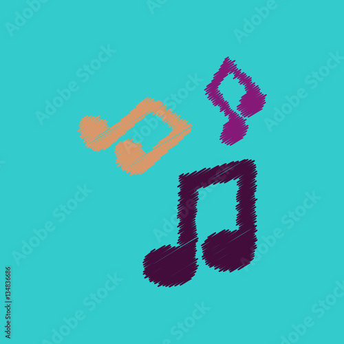 flat vector icon design collection music note