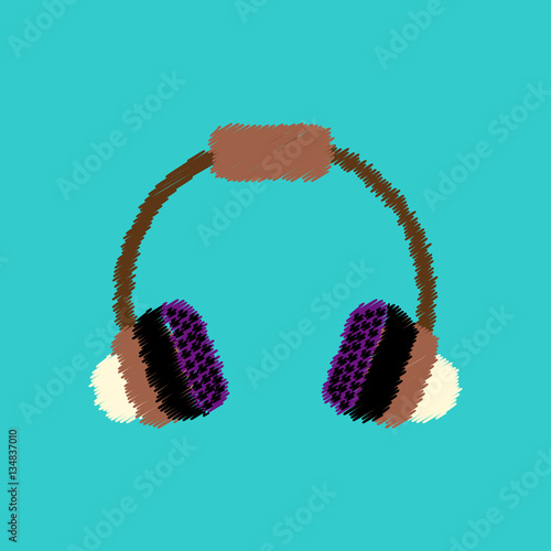 flat vector icon design collection music headphones