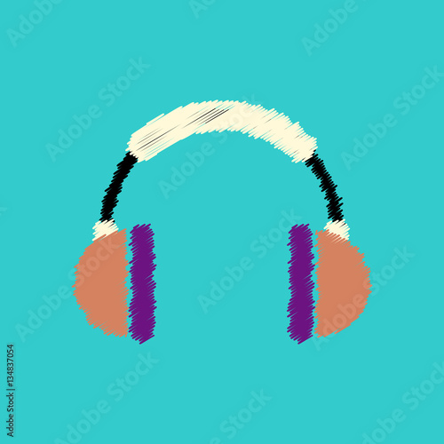 flat vector icon design collection music headphones