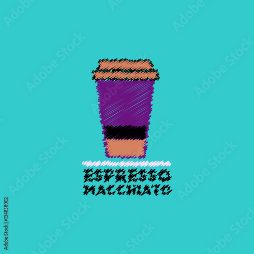 flat vector icon design collection espresso macchiato to go