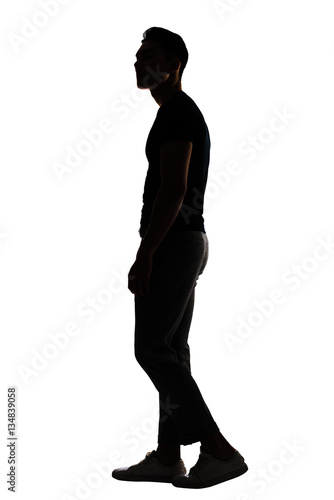 silhouette of man walk
