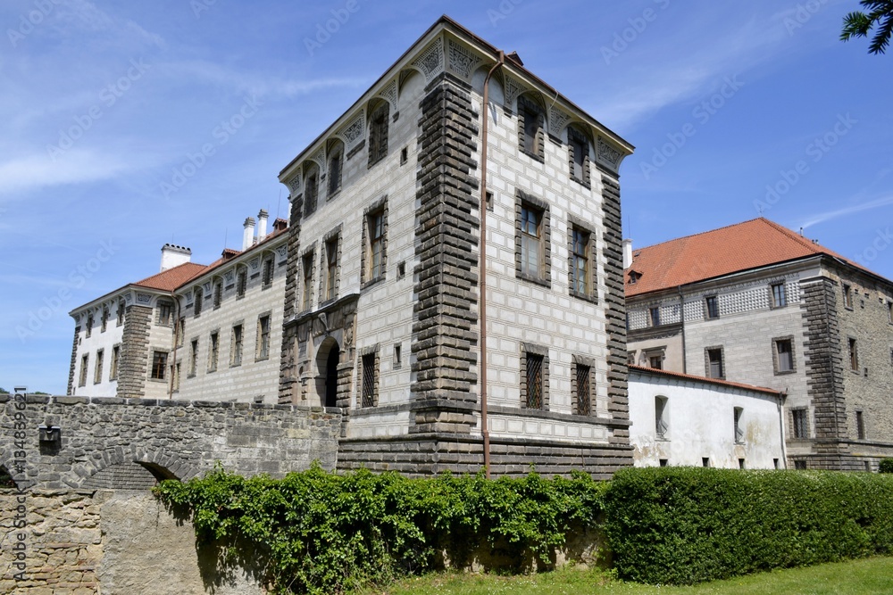 Architecture from Nelahozeves chateau and blue sky