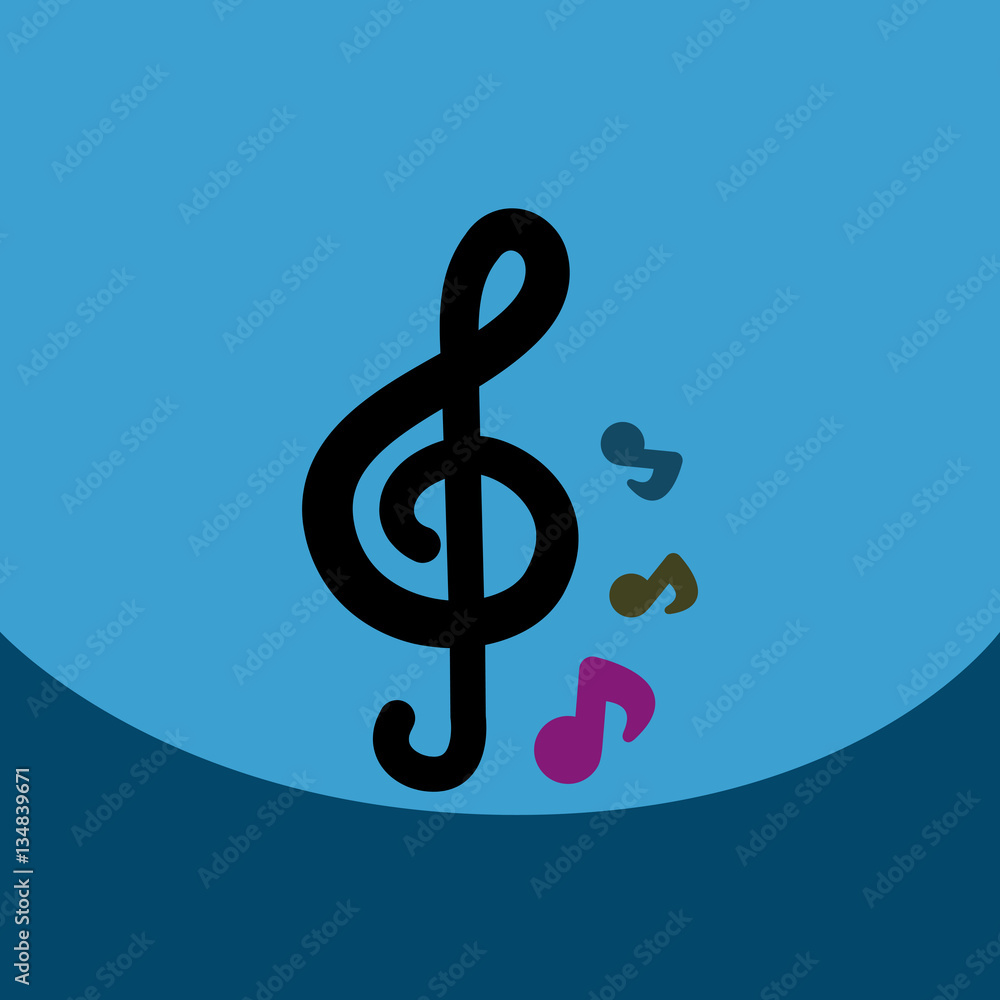 flat vector icon design collection music note flat vector icon design collection music note