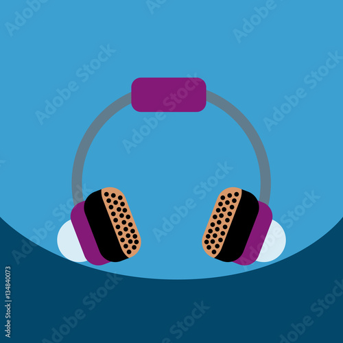 flat vector icon design collection music headphones