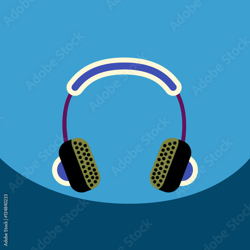 flat vector icon design collection music headphones