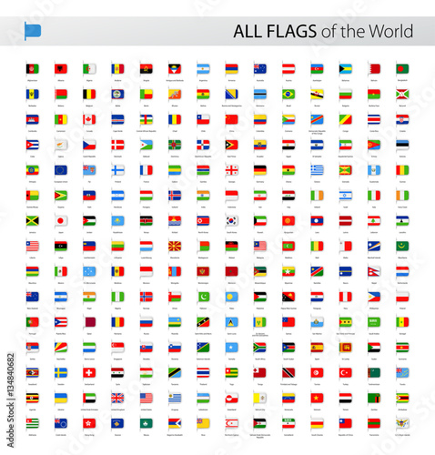 All World Bookmark Label Vector Flags - Collection