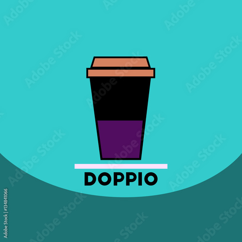 flat vector icon design collection doppio to go