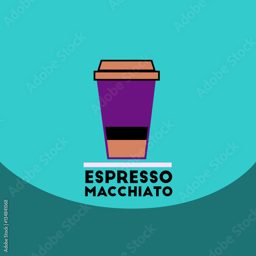 flat vector icon design collection espresso macchiato to go