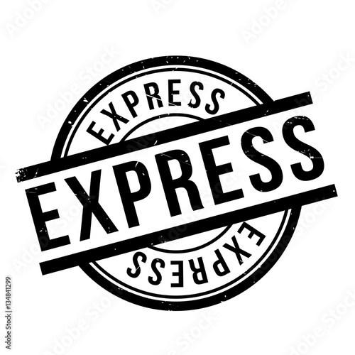 Express rubber stamp. Grunge design with dust scratches. Effects can be easily removed for a clean, crisp look. Color is easily changed.