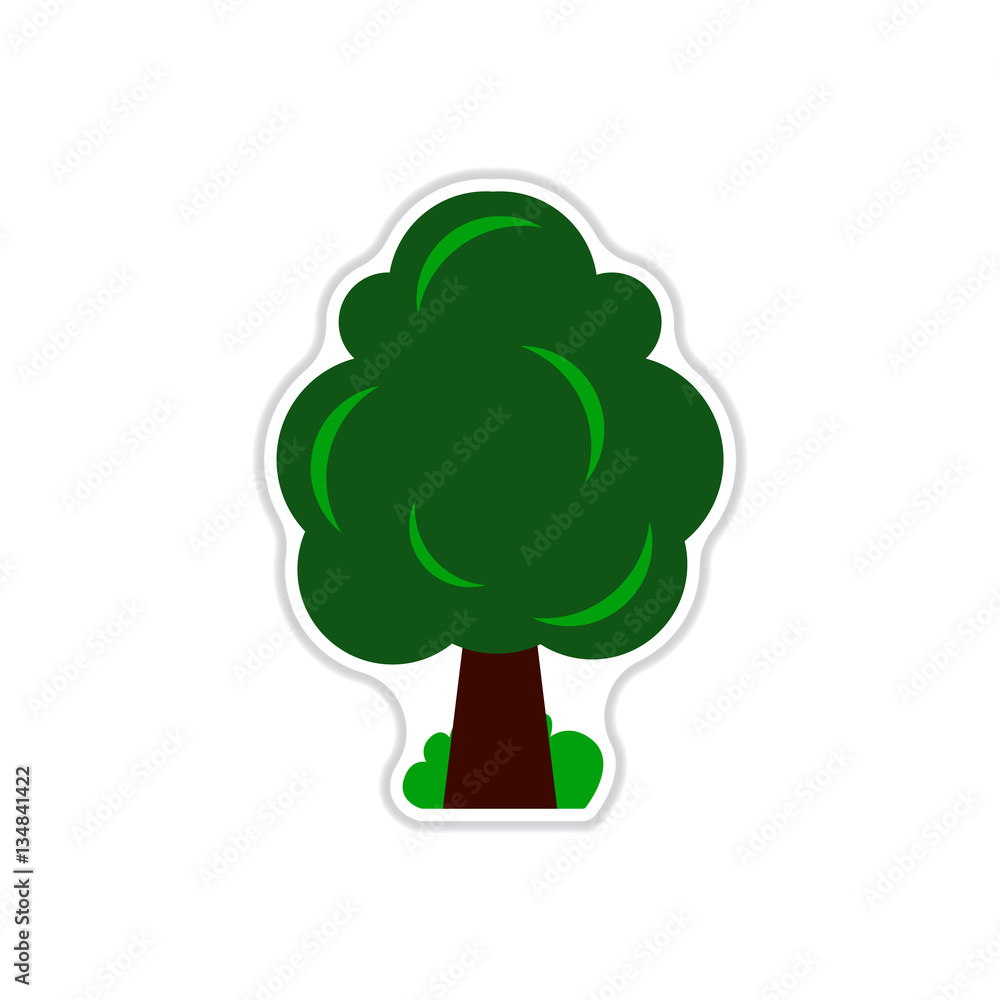 set of Labels with shadow tree vector icon tree silhouette set of Labels with shadow tree vector icon tree silhouette