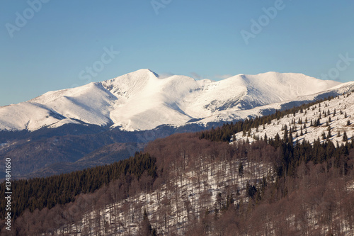 Winter mountain landscape in the Carpathian Mountains