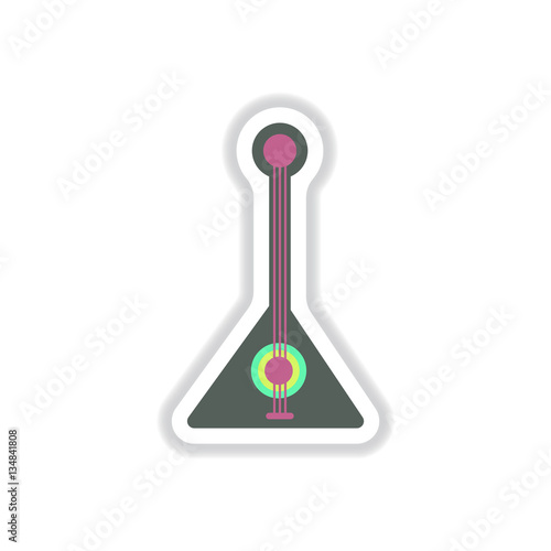 color label design collection of musical instrument balalaika
