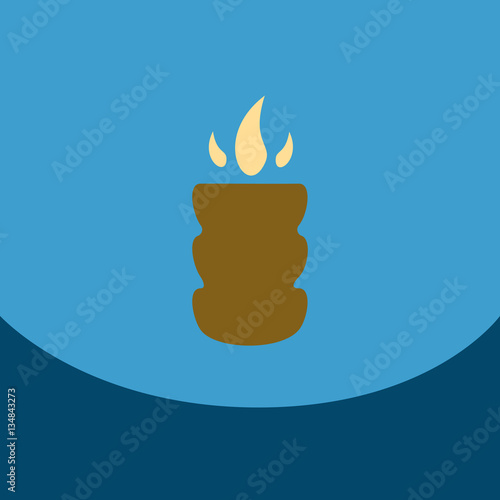 Flat icon with dark shadow hookah charcoal. Hookah accessories, vector illustration