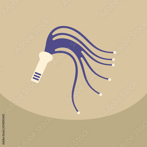 Whip icon monochrome. Singe western icon from the wild west monochrome and Leather whip sex accessory