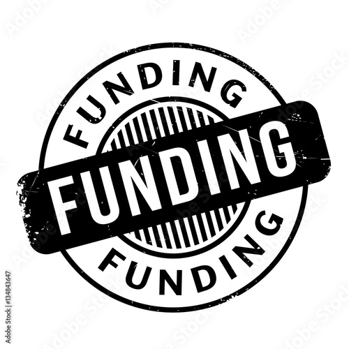 Funding rubber stamp. Grunge design with dust scratches. Effects can be easily removed for a clean, crisp look. Color is easily changed.