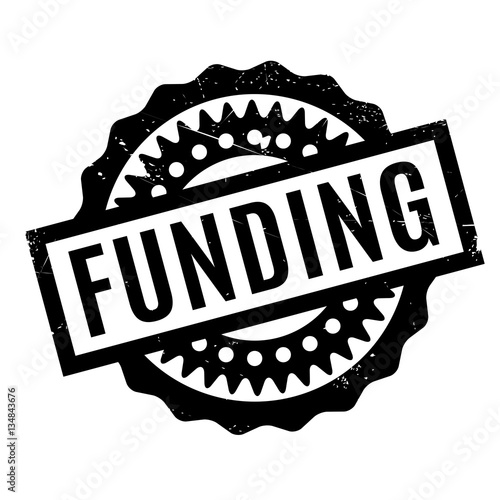 Funding rubber stamp. Grunge design with dust scratches. Effects can be easily removed for a clean, crisp look. Color is easily changed.