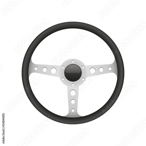 Vector Sport Steering Wheel illustration, isolated on white background