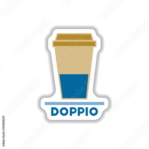 Label Frames and badges vector icons coffee emblem doppio to go