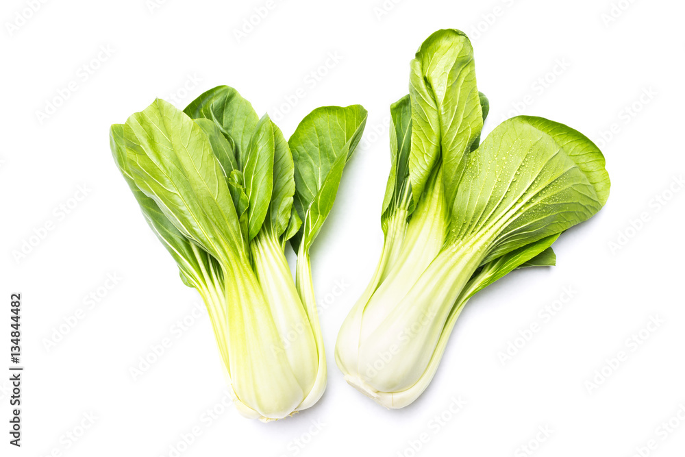 Pak Choi - Bok Choy. Raw Green Plants Isolated on White Background. Pak Choi - Bok Choy. Raw Green Plants Isolated on White Background.