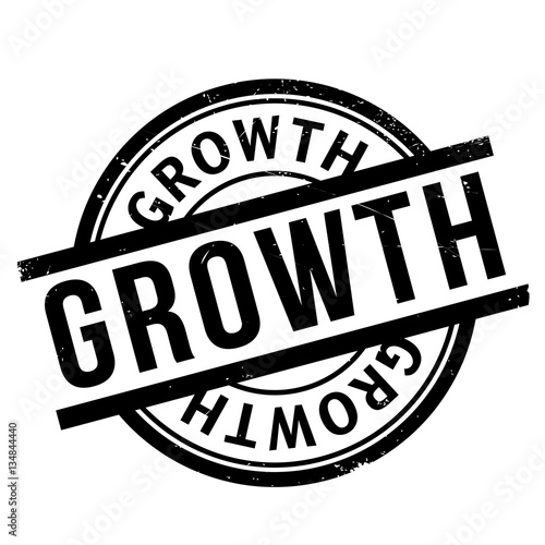 Growth rubber stamp. Grunge design with dust scratches. Effects can be easily removed for a clean, crisp look. Color is easily changed.