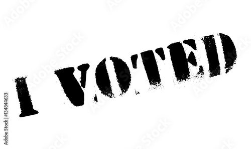 I Voted rubber stamp. Grunge design with dust scratches. Effects can be easily removed for a clean, crisp look. Color is easily changed.