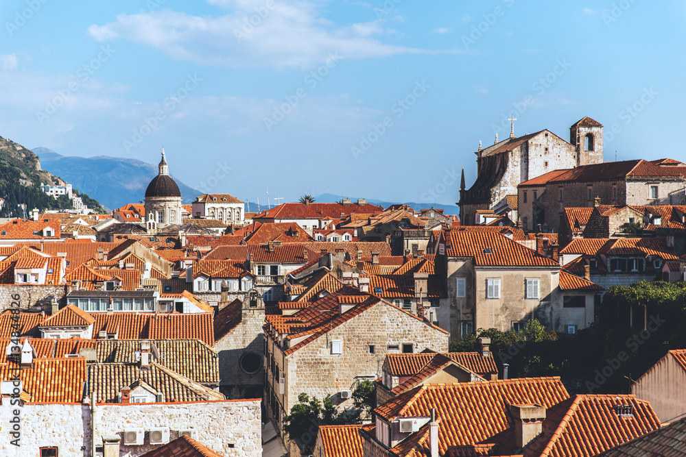 City rooftops in Dubrovnik, Croatia